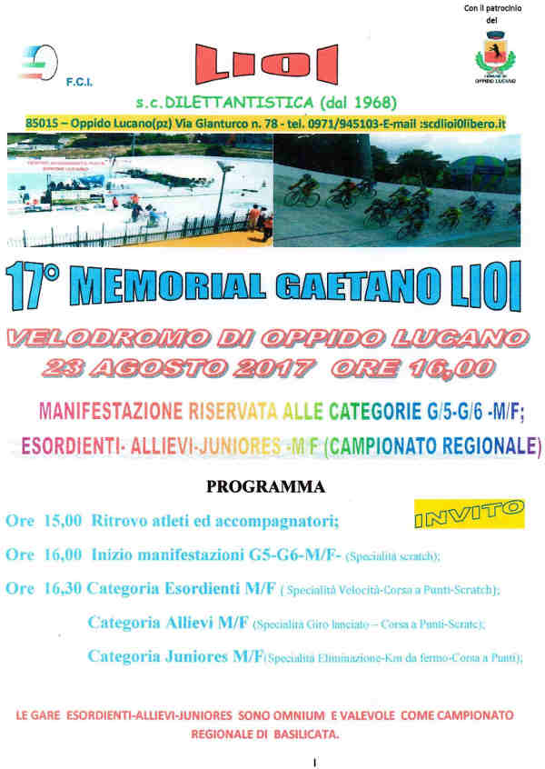 Memorial Gaetano Lioi 23082017 locandina
